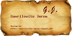 Gavrilovits Jerne névjegykártya